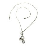 Necklace Pendant By Mariana Woman Triple Tier Circle AB and White Opal Swarovski Crystals - Image 3