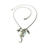 Necklace Pendant By Mariana Woman Charming Seahorse Beaded Clear and White Opal Swarovski Crystals - Image 3