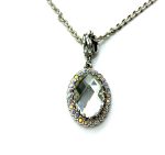 Necklace Pendant By Mariana Woman Luxurious Oval With Clear Swarovski Crystals-RO - Image 3