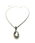 Necklace Pendant By Mariana Woman Luxurious Oval With Clear Swarovski Crystals-RO