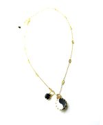 Mariana Necklace Pendant  Symbolic "Yin Yang" White, Jet & AB Swarovski Crystals Peace Nirvana Coll. - Image 3