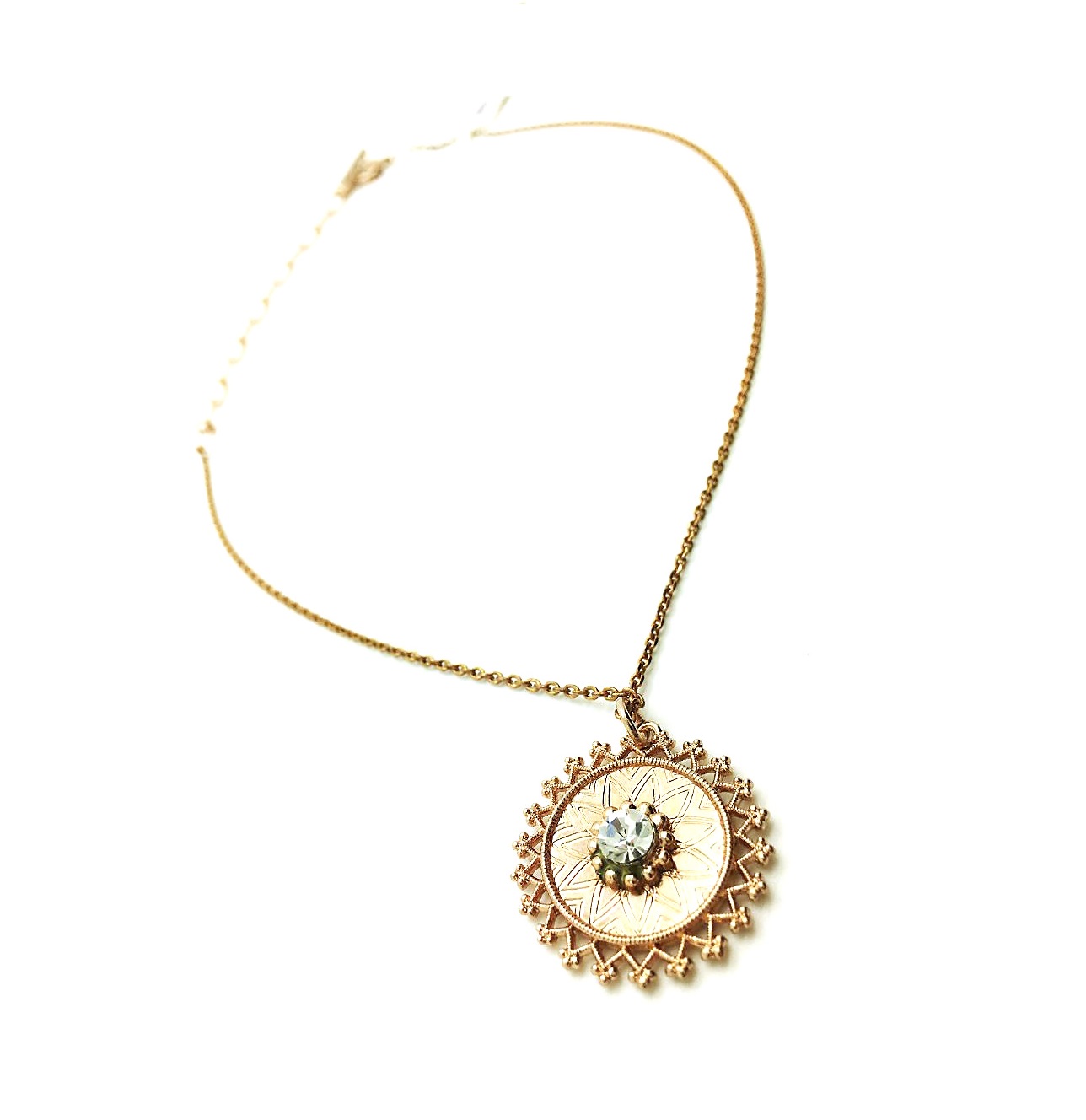 N-5136-001-RG (4) Mariana Necklace Pendant Symbolic Star of David with Clear Austrian Crystal On A Clear Day Africa Coll. - Image 1