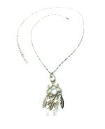 Necklace Pendant By Mariana Woman Chandelier Pearl and White Opal Swarovski Crystals - Image 3