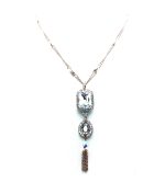 Mariana Necklace Pendant Glitzy Two Tier Rectangle Clear & Oval AB Swarovski Crystals My Treasures Coll. - Image 2