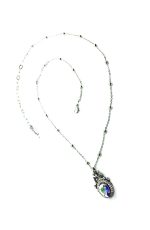 Necklace Pendant By Mariana Woman Detail Oval and Vine Leaves AB and Clear Swarovski Crystals - Image 3