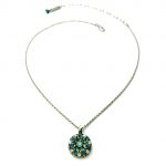 Necklace Pendant By Mariana Woman Guardian Angel Peridot and Opal Swarovski Crystals