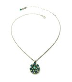 Necklace Pendant By Mariana Woman Guardian Angel Peridot and Opal Swarovski Crystals