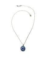 Mariana Necklace Pendant Adorable Guardian Angel Beaded Cream Pearl, Sapphire & AB Swarovski Crystals My Treasures Coll. - Image 3