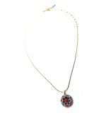 Mariana Necklace Pendant Colorful Round Guardian Angel Beaded Turquoise, Coral & Amethyst Swarovski Crystals My Treasures Coll. - Image 3