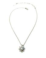 Necklace Pendant By Mariana Sweet Summer Coll. Flower Shape White Opal & Clear Swarovski Crystals - Image 2