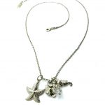 Necklace Pendant By Mariana Woman Shimmering Starfish and Seahorse Clear Swarovski Crystals