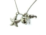 Necklace Pendant By Mariana Woman Shimmering Starfish and Seahorse Clear Swarovski Crystals - Image 2