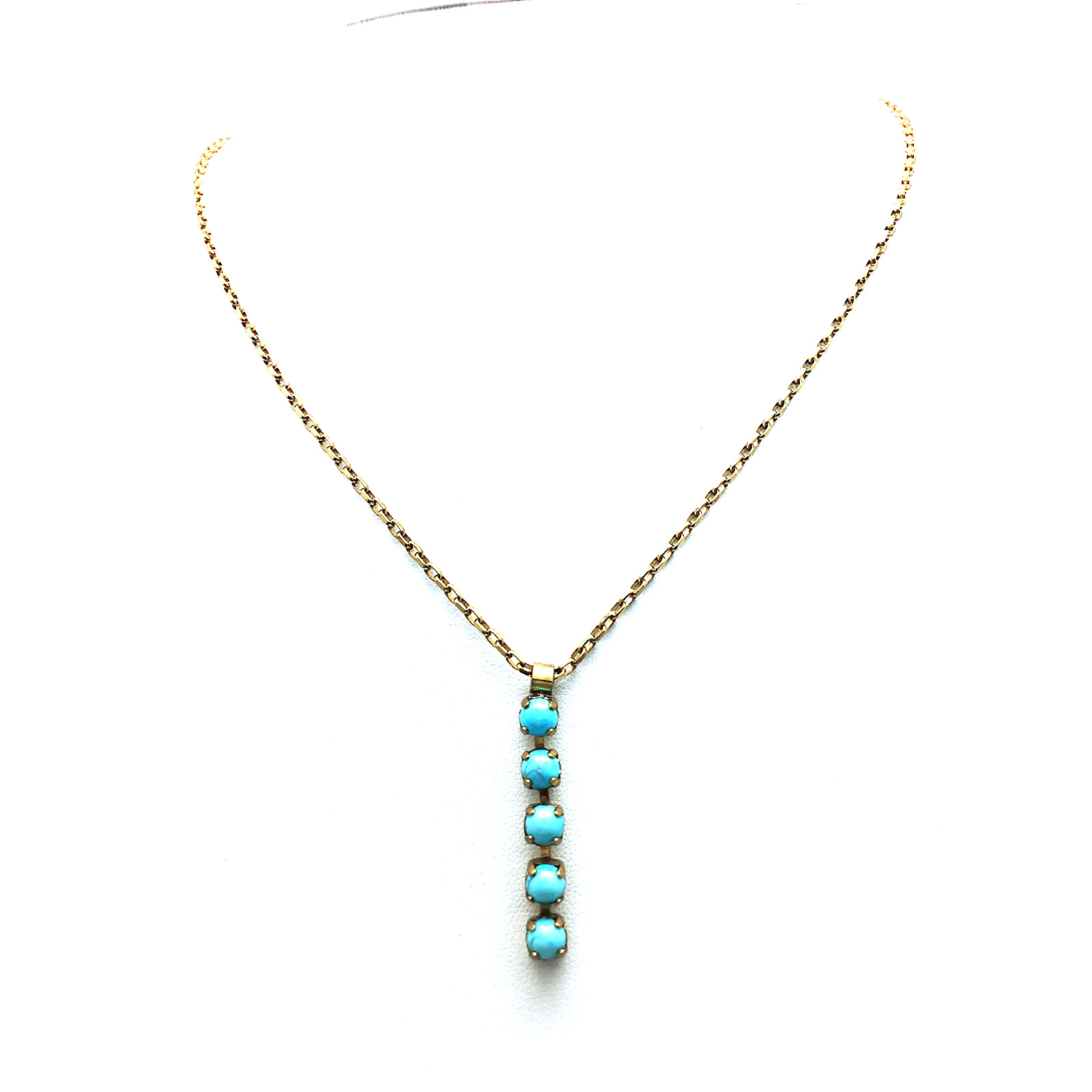 N-5425-M75M75-RG (3) Mariana Necklace Pendant Lovely Muti Tier Howlite Chinese Turquoise Mineral My Treasures Coll. - Image 1