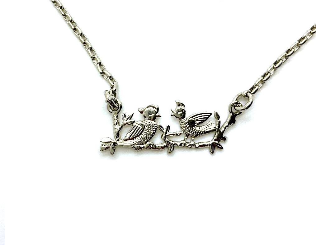 N-5428-SP (3) Necklace Pendant By Mariana Woman Finely Detailed Lovebird Branch - Image 1