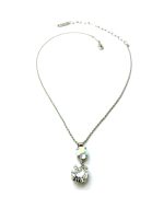 Necklace Pendant By Mariana Woman Double Tier AB and Clear Swarovski Crystals - Image 2