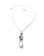 Mariana Necklace Pendant Triple Tier Round AB, Clear & Pear Shape Opal Austrian Crystals On A Clear Day Sweet Summer Coll. - Image 2