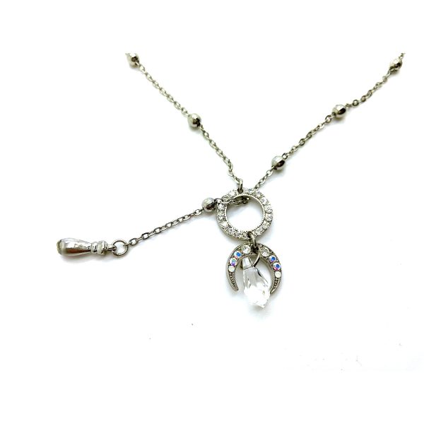Mariana Necklace Pendant Beautiful Round, Crescent  & Charms Clear & AB Swarovski Crystals On A Clear Day Sweet Summer Coll.