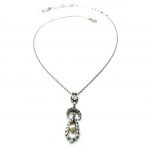 Necklace Pendant By Mariana Woman Exquisite Floral Crescent Pearl and White Opal Swarovski Crystals