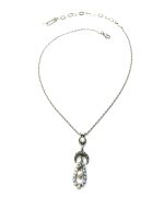 Necklace Pendant By Mariana Woman Exquisite Floral Crescent Pearl and White Opal Swarovski Crystals - Image 3