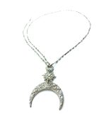 Necklace Pendant By Mariana Woman Radiant Star and Crescent Shape Opal Swarovski Crystals - Image 3
