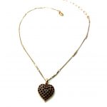 Mariana Necklace Pendant Shimmering Heart Shape Beaded Burgundy Austrian Crystals My Treasures Coll.