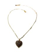 Mariana Necklace Pendant Shimmering Heart Shape Beaded Burgundy Austrian Crystals My Treasures Coll.