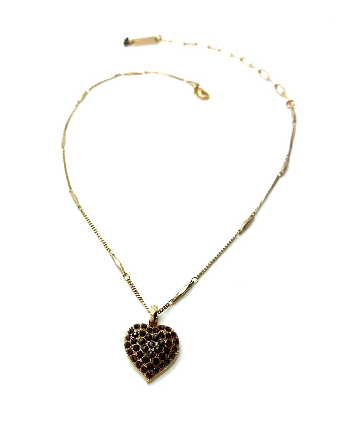 N-5700-515-RG (1) Mariana Necklace Pendant Shimmering Heart Shape Beaded Burgundy Austrian Crystals My Treasures Coll. - Image 1