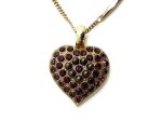 Mariana Necklace Pendant Shimmering Heart Shape Beaded Burgundy Austrian Crystals My Treasures Coll. - Image 2