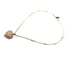 Necklace Pendant By Mariana Woman Shimmering Heart Shape Pearl Mineral and Light Rose Swarovski Crystals - Image 3