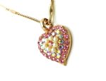 Necklace Pendant By Mariana Woman Shimmering Heart Shape Pearl Mineral and Light Rose Swarovski Crystals - Image 2