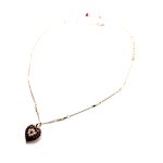 Necklace Pendant By Mariana Woman Magical Heart Shape Pearl and Burgundy Swarovski Crystals - Image 2