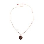 Necklace Pendant By Mariana Woman Magical Heart Shape Pearl and Burgundy Swarovski Crystals - Image 4