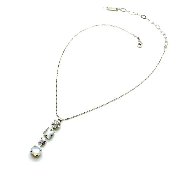 Mariana Necklace Pendant Fashionable Multi Tier Clear, AB & White Opal Swarovski Crystals On A Clear Day Sweet Summer Coll.