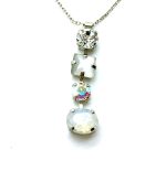 Mariana Necklace Pendant Fashionable Multi Tier Clear, AB & White Opal Swarovski Crystals On A Clear Day Sweet Summer Coll. - Image 2