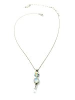 Necklace Pendant By Mariana Woman Brilliant Triple Tier AB and White Opal Swarovski Crystals - Image 2