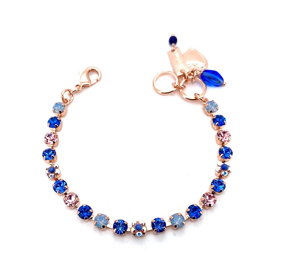 B-4008-1068-RG (3) Bracelet By Mariana Songbook Coll. Gorgeous Pink & Blues Austrian Crystals - Image 1
