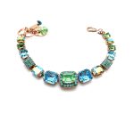 Mariana Bracelet Shimmering Chrysolite, AB & Sapphire Austrian Crystals Caprioska Cocktail Hour Coll. - Image 3