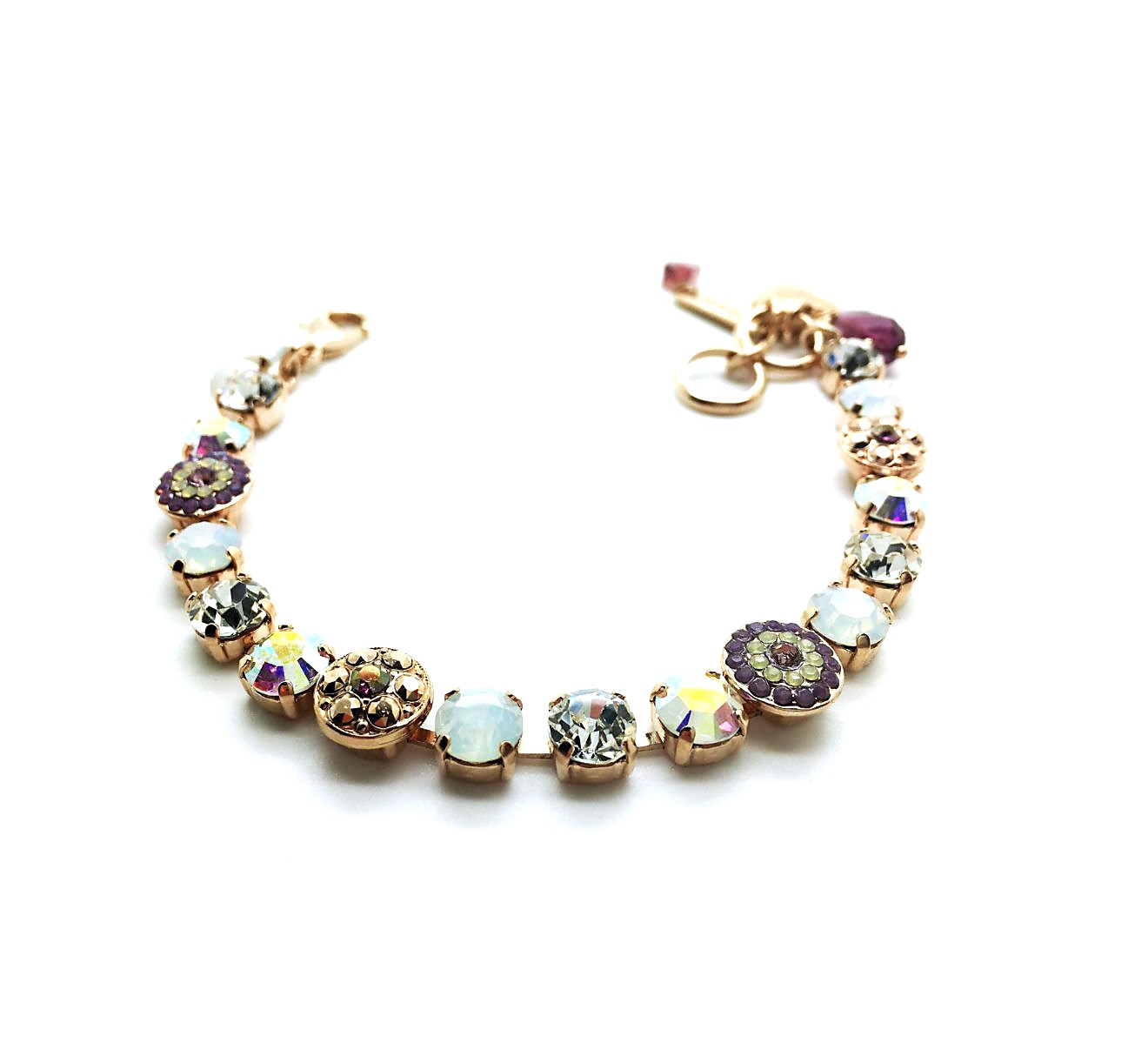 B-4044-1072-RG (3) Mariana Bracelet Fab Earthy & Purple Austrian Crystals Songbook Coll. - Image 1