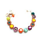 Bracelet By Mariana Woman Rich Turquoise Mineral and Opal Swarovski Crystals - Image 3