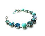 Bracelet By Mariana Angelina Icons Coll. Round Beads & Floral Turquoise, Sapphire & AB Austrian Crystals - Image 2