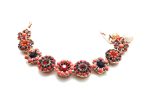 Mariana Bracelet Glamorous Floral Siam & Coral Austrian Crystals Flame Ambrosia Coll. - Image 2