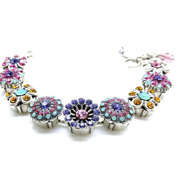 Mariana Bracelet Flower Beaded Multi Color Austrian Crystals Flower Power Coll.