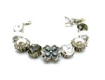 Mariana Bracelet Flower and Clear, Cream Pearl & Black Diamond Austrian Crystals Casablanca Nostalgia Coll. - Image 3