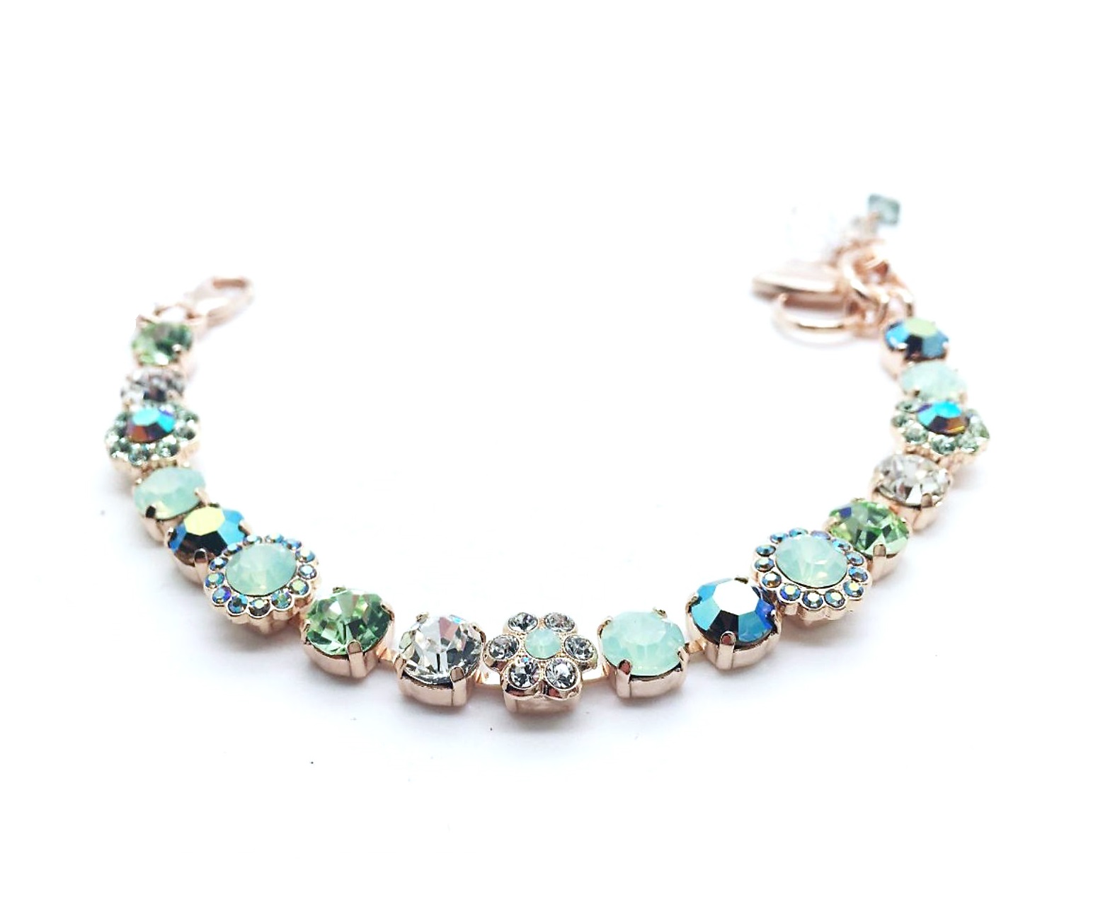 B-4173-3-2002-RG (3) Mariana Bracelet Floral Glitzy AB & Clear Austrian Crystals My Treasures Coll. - Image 1