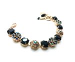 Mariana Bracelet Round & Flower Shape Jet & AB Austrian Crystals My Treasures Coll. - Image 3
