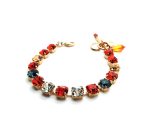 Mariana Bracelet Clear, Light Peach, Denim Blue, Hyacinth Austrian Crystals Gelato The Sweet Life Coll.