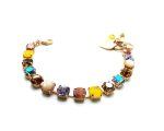Mariana Bracelet Round Quartz Mineral & Colorful Austrian Crystals The Sweet Life Coll.