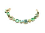 Mariana Bracelet Charming Green Quartz Mineral & Greens Swarovski Crystal Silk Road Coll. - Image 3