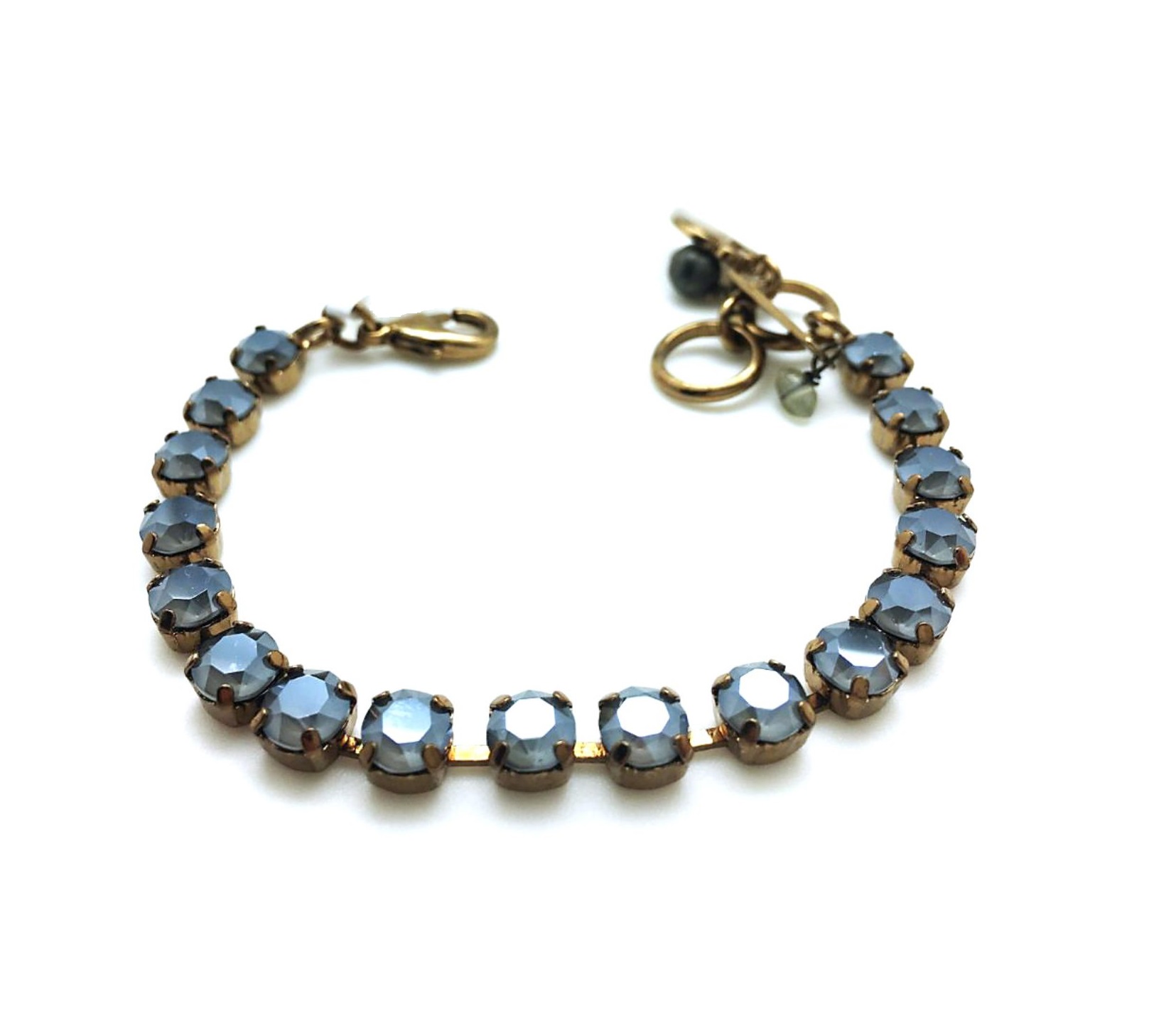 B-4430-254254-EG (2) Mariana Bracelet Sophisticated Dark Grey Austrian Crystals My Treasures Coll. - Image 1