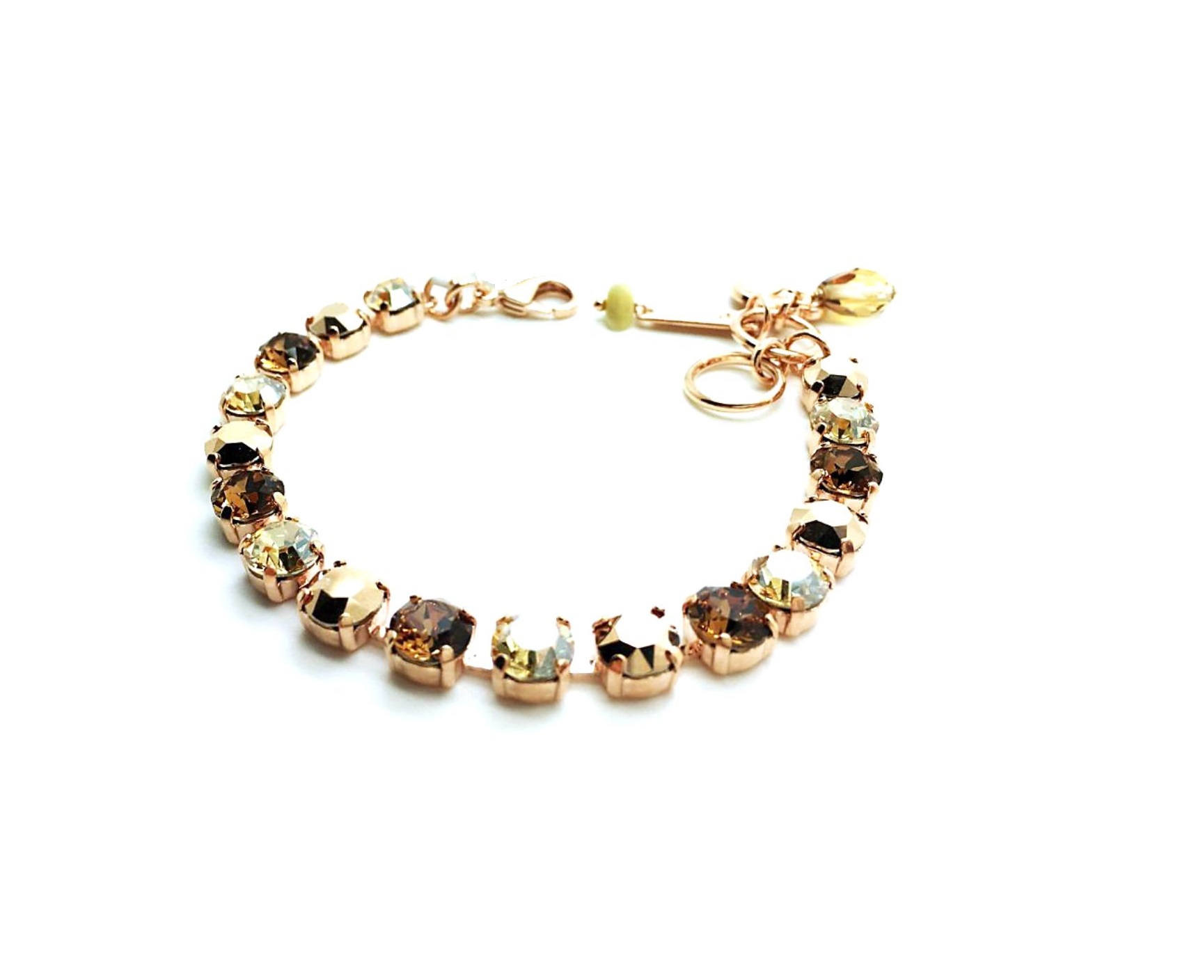 B-4435-10963-RG (2) Mariana Bracelet Topaz, Champagne & Dorado Swarovski Crystals My Treasures Coll. - Image 1